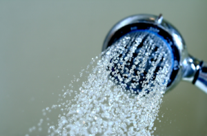 a soothing rain of water from a showerhead